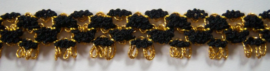 Black/18kt Gold 3/4" Braid