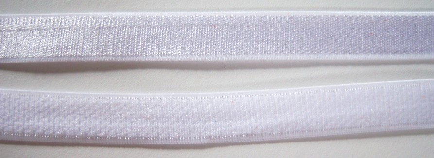 White Satin 3/8" Sponge Back Elastic