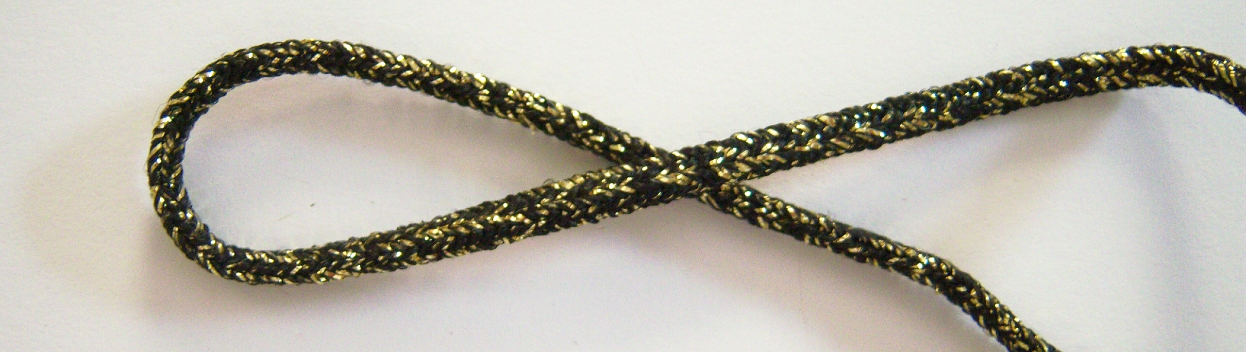 Black/Gold Round Cord Elastic