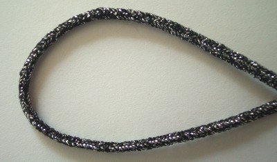 Black/Silver Round Cord Elastic