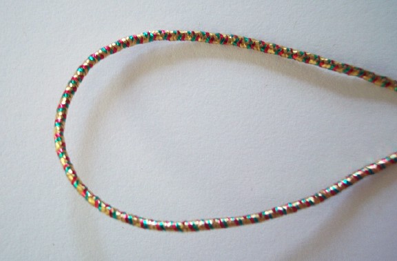 Gold/Red/Green Cord Elastic