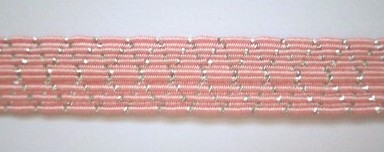 Pink/Silver Metallic 1/2" Elastic