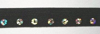 Black Sequin Fold Over Elastic