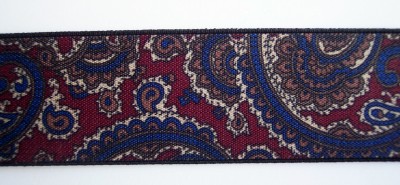 Wine Paisley 1 3/8" Belt Elastic