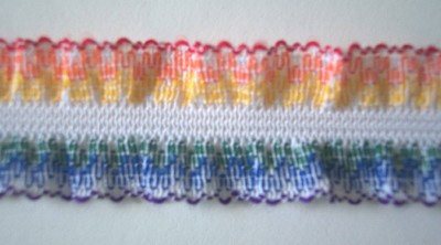 White Ruffled Rainbow 1" Elastic