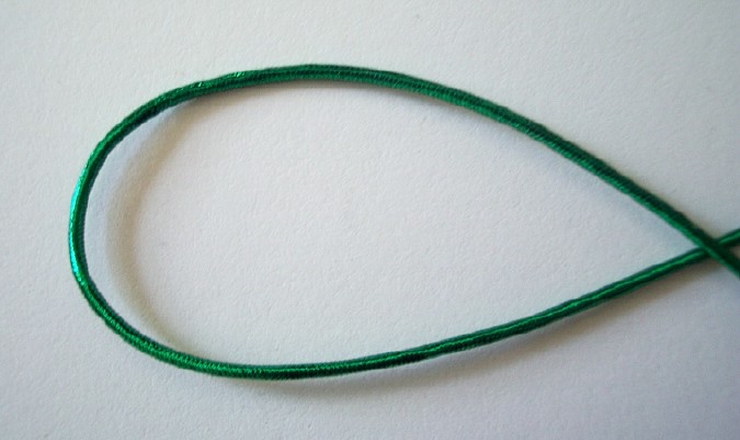 Metallic Emerald Round Cord Elastic