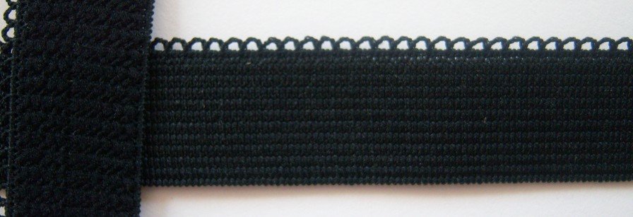 Black Picot 7/8" Sponge Back Elastic