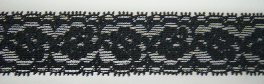 Black 1 1/4" Stretch Lace