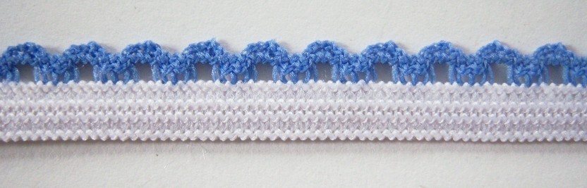 White/Iris 1/2" Picot Elastic