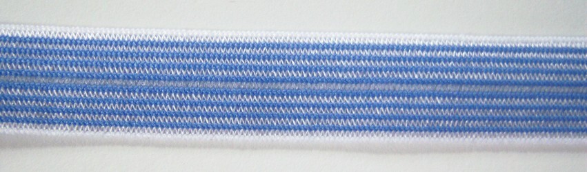 Iris/White Stripe 5/16" Fold Over Elastic