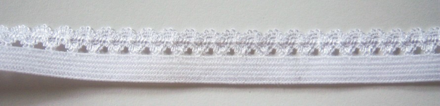 White 1/2" Satin Picot Elastic