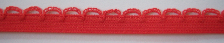 Tomato Red 3/8" Picot Elastic