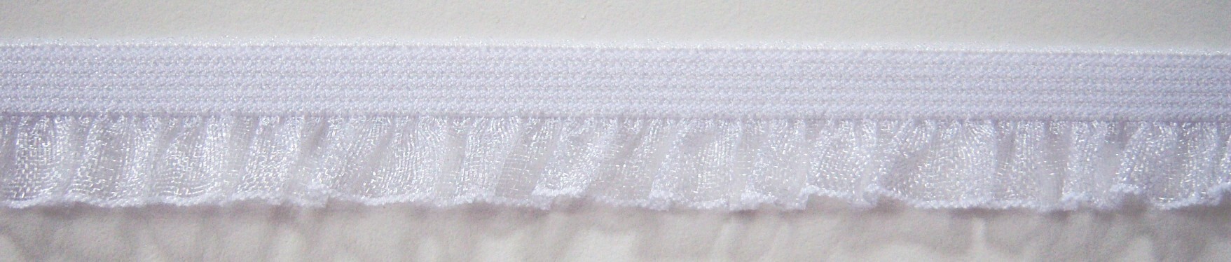 White Ruffled Organza 1/2" Elastic