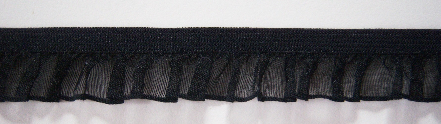 Black Ruffled Organza 1/2" Elastic