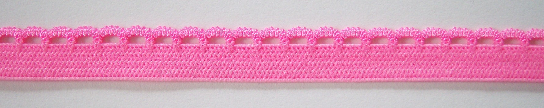 Bright Pink 3/8" Picot Elastic