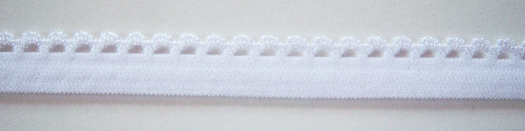 White 3/8" Picot Elastic