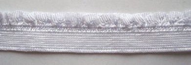 White Ruffled Picot 1/2" Elastic