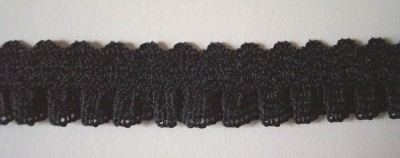 Black 3/4" Ruffled Elastic