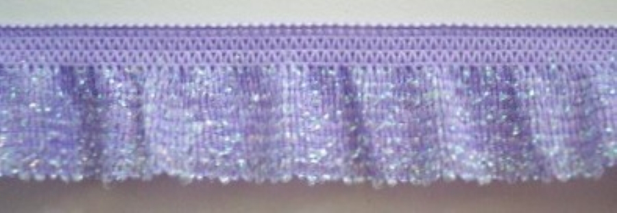 Orchid Sparkle 3/4" Ruffled Elastic