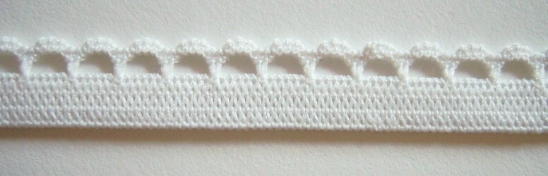 White 3/8" Picot Elastic