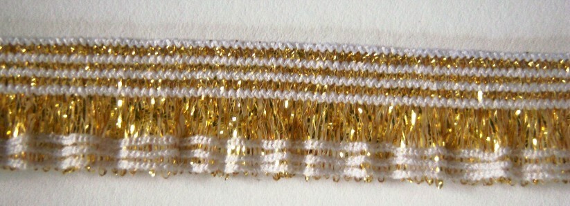 Gold/White 9/16" Ruffled Elastic