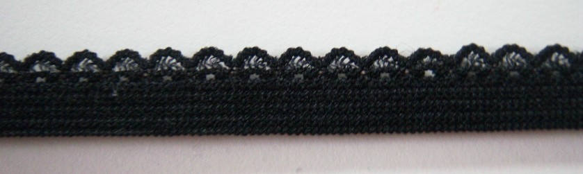 Black 3/8" Picot Elastic