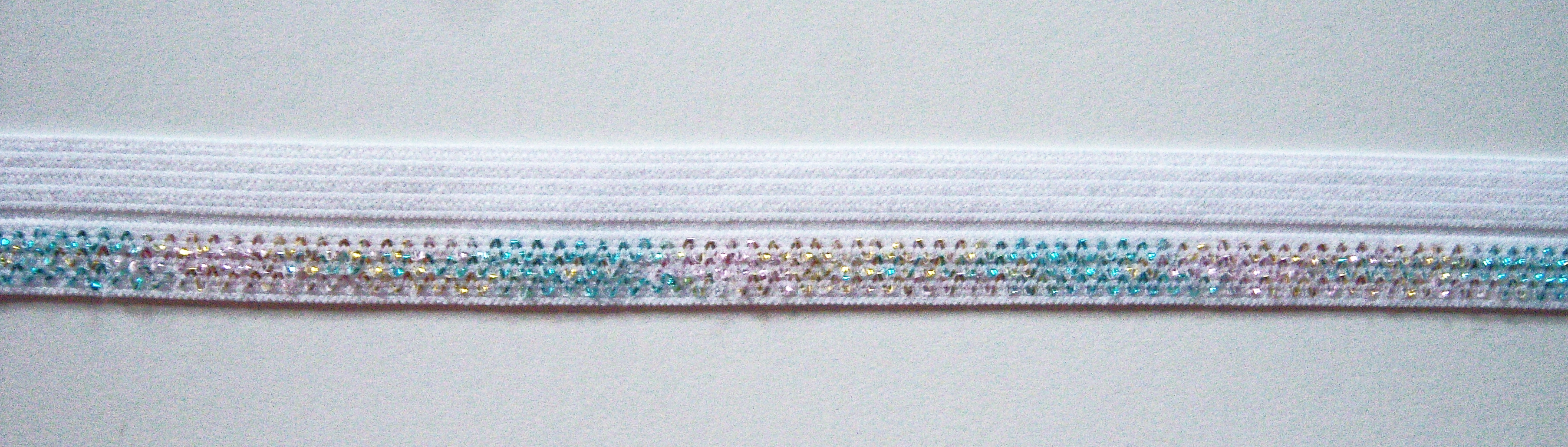 White/Iridescent Fold Over Elastic