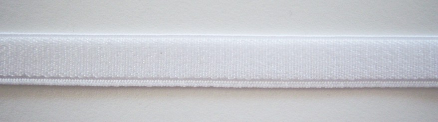 White Satin 7/16" Sponge Back Elastic