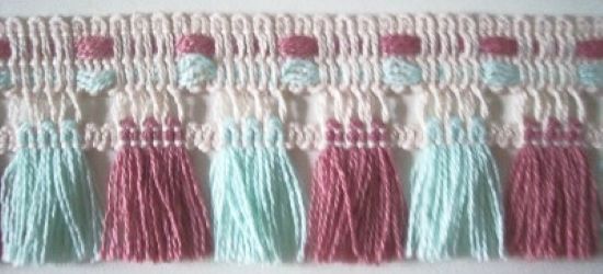 Dusty Rose/Mint 1 3/4" Fringe