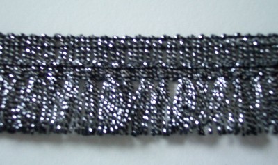 Black/Silver 1" Metallic Fringe