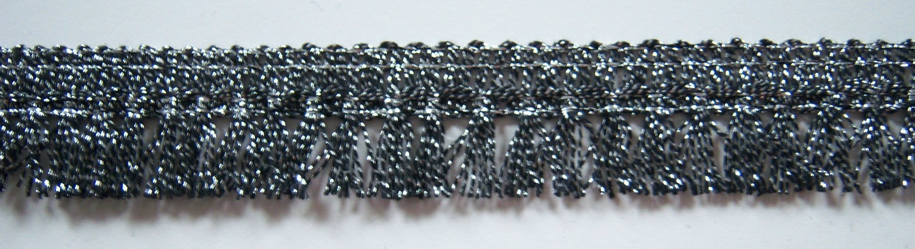 White/Black/Silver 1" Metallic Fringe