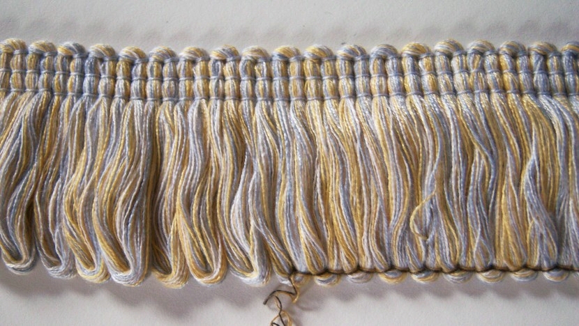 Silver/White/Maize Brush Fringe