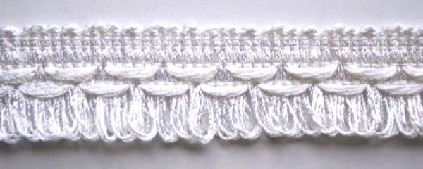 Conso White Rayon Loop Fringe 1" Trim