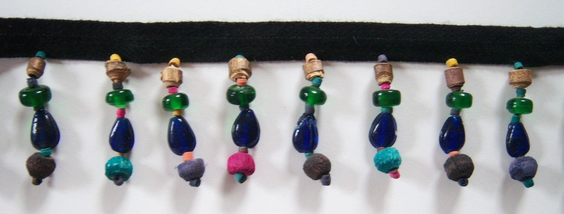 Wood/Green/Royal Bead Fringe