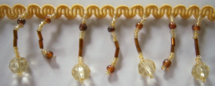 Yellow/Amber Bead Fringe