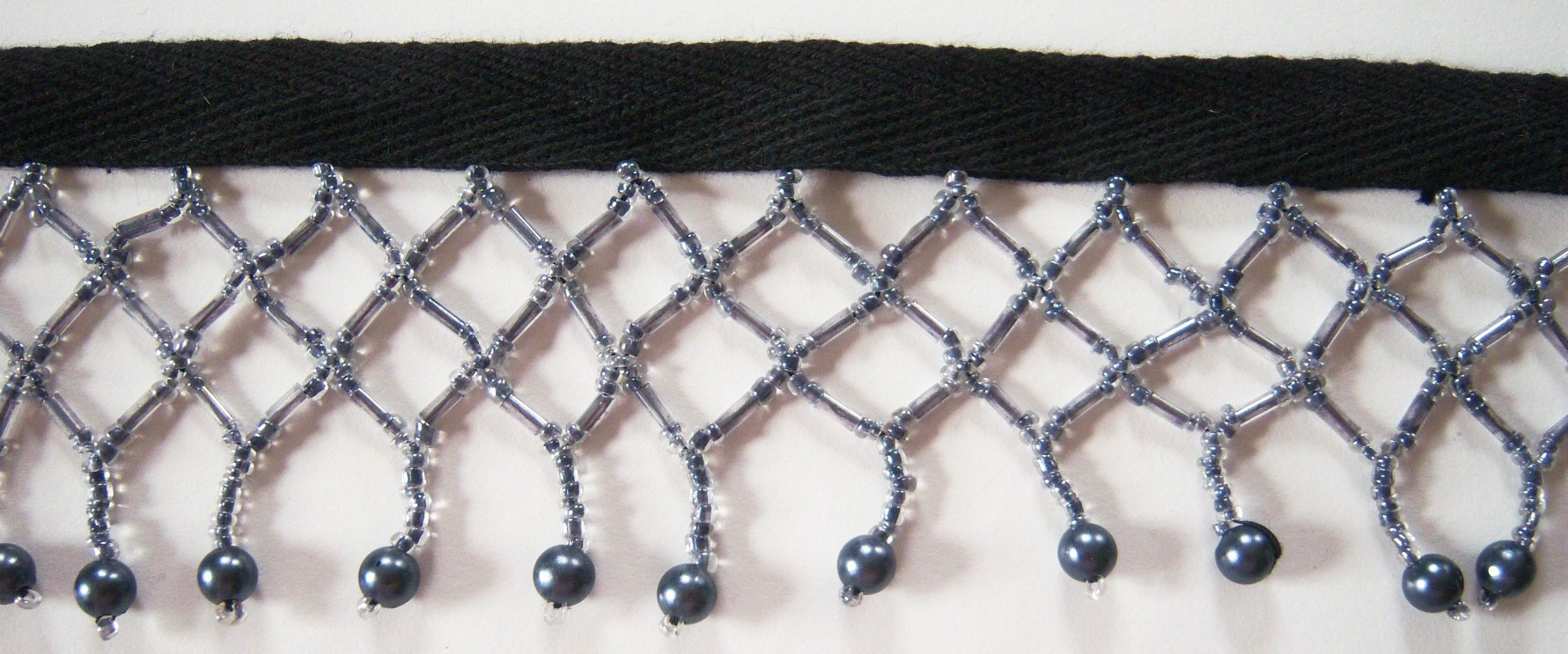 Black/Pewter 2" Bead Fringe