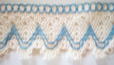 Natural/Sky Blue 2" Lace