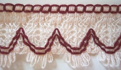 Natural/Bordeaux 2" Lace