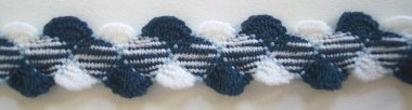 White/Navy 1/2" Braid