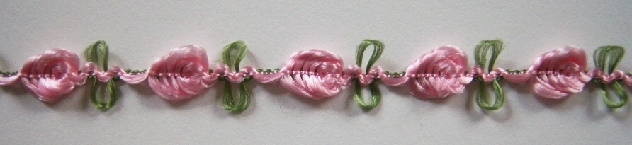 Pink/Fern Rose Bud Braid