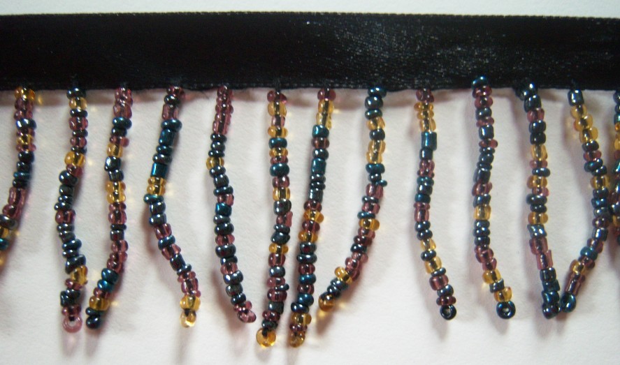 Black/Amber 1 1/2" Bead Fringe