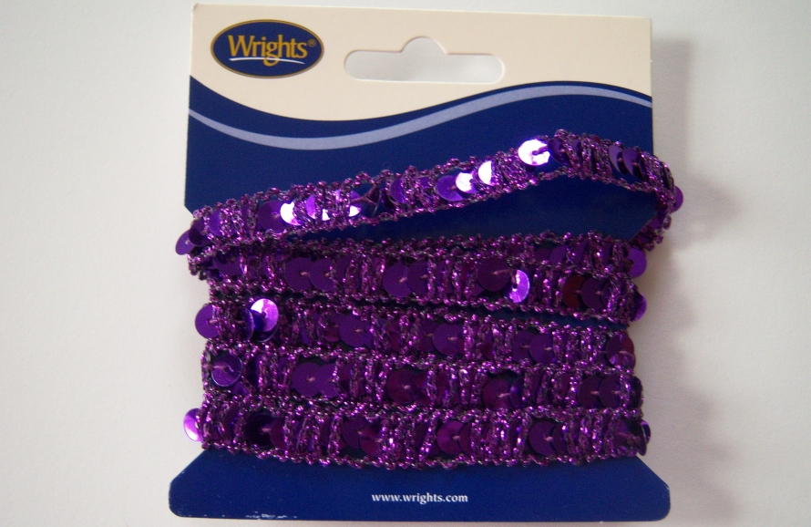 Purple Sparkle Sequin 7/16" Trim