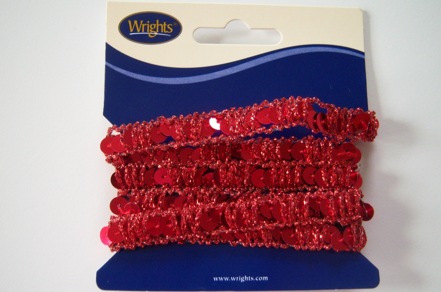 Red Sparkle Sequin 7/16" Trim