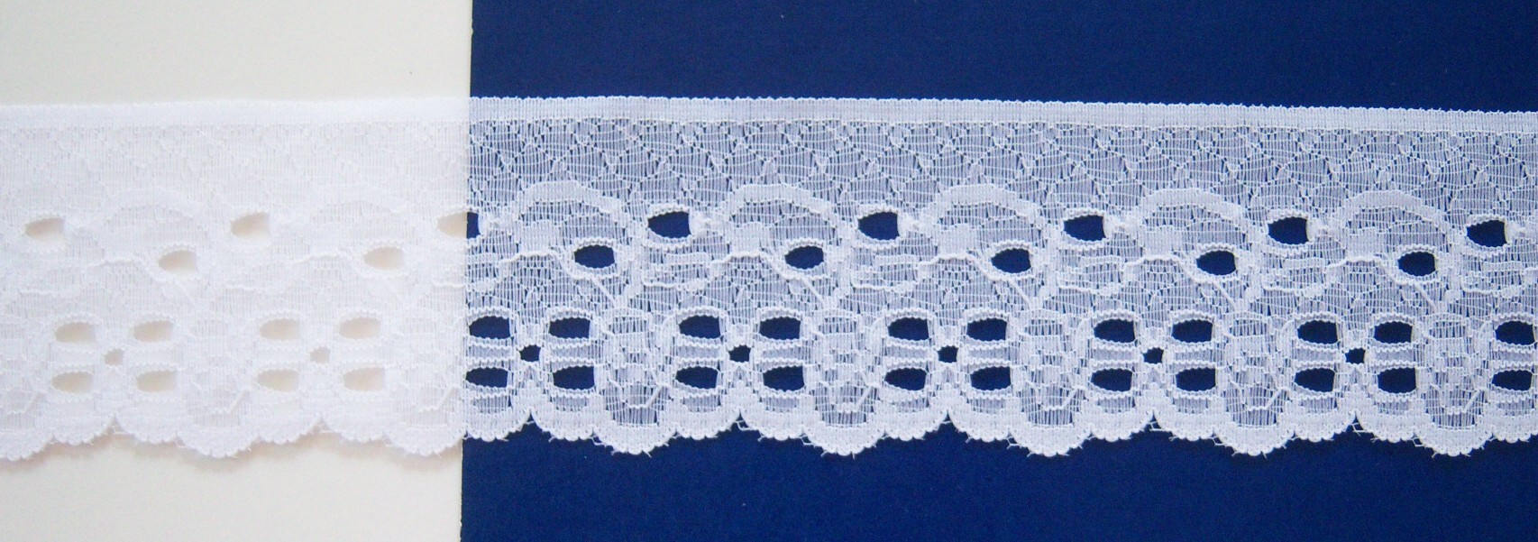 White 2 1/4" Nylon Lace