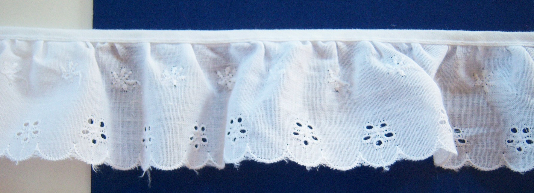 White 2" Ruffled Eyelet Lace