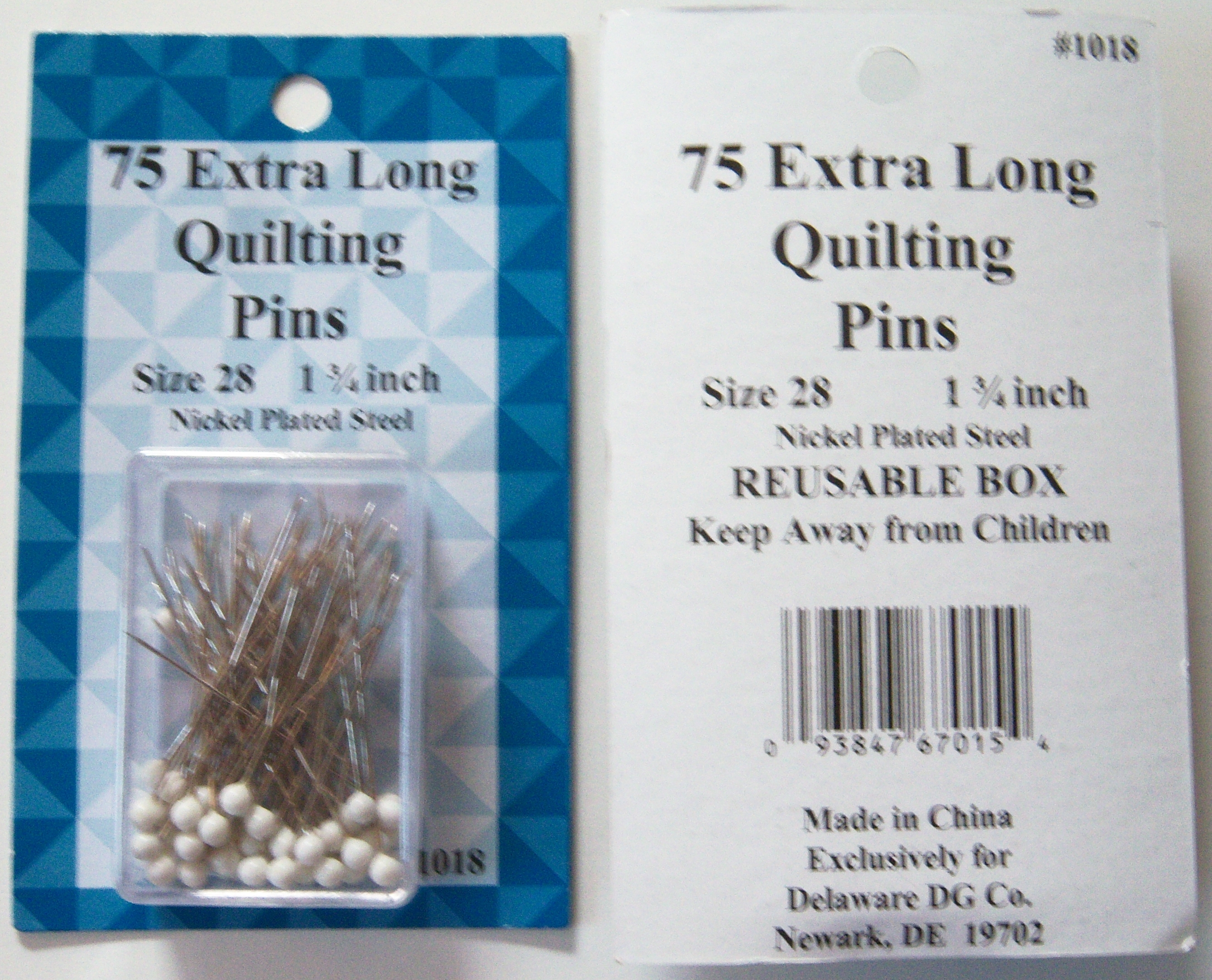1018 75 Extra Long Quilting Pins 1 3/4
