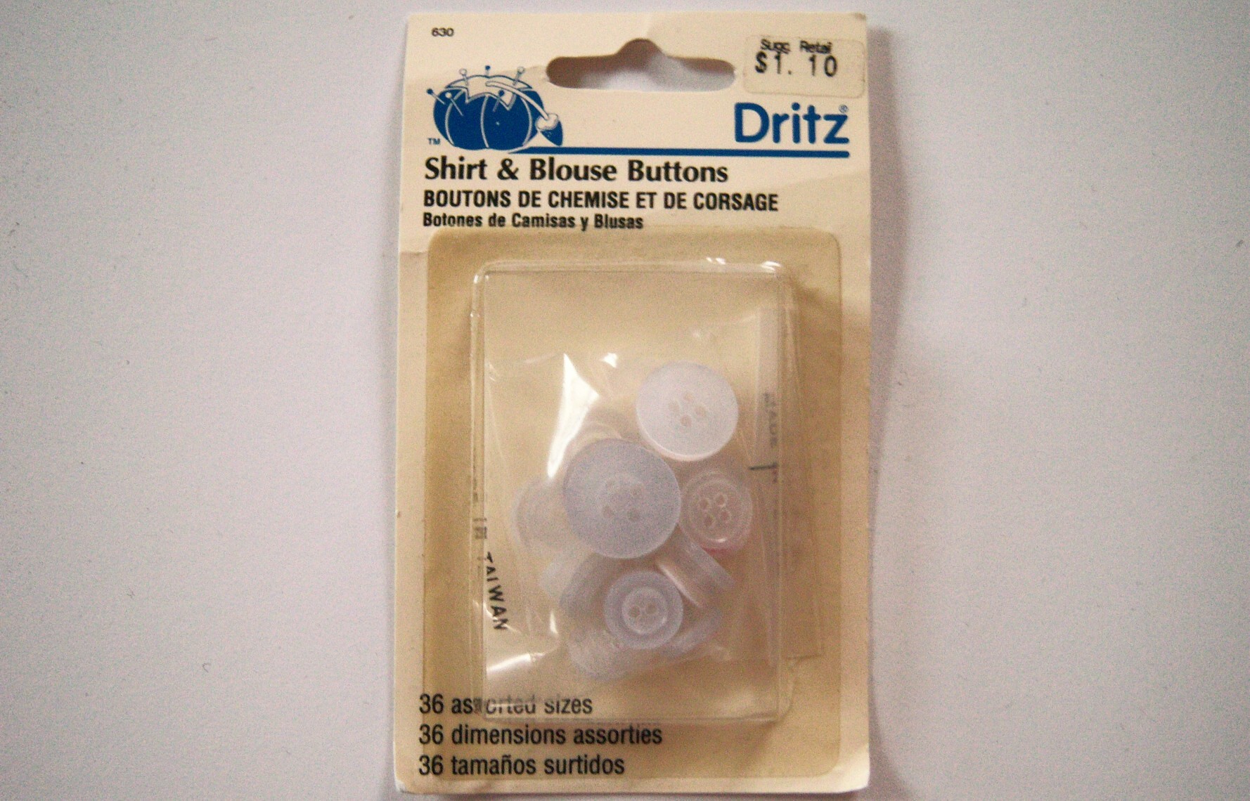 Dritz 36 Button Assortment Package