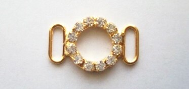 Gold Rhinestone 5/8" x 1 1/8" Round Buckle