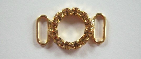 Topaz Rhinestone 5/8" x 1 1/8" Round Buckle