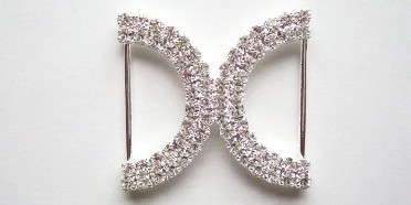 Silver Swarovski 1 1/2" x 1 1/2" Buckle